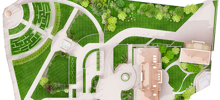 ландшафтный дизайн в краснодаре, проект озеленения / проект сада в классическом стиле / дизайнер Плотников Сергей