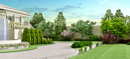 ландшафтный дизайн в краснодаре, проект озеленения / проект сада в классическом стиле / дизайнер Плотников Сергей
