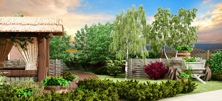 ландшафтный дизайн в краснодаре, проект озеленения / проект сада в деревенском / дизайнер Плотников Сергей