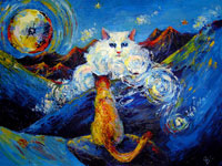 Лунное свидание | художник Ксения Плотникова | 80х60, холст, масло, мастихин